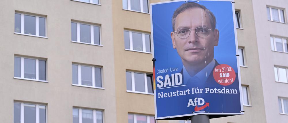 Ob-Wahl in Potsdam. Im Süden der Stadt konnte die AfD einige Wahlkreise gewinnen. Stadtweit landete ihr Kandidat Uwe-Chaled Said auf Platz fünf.