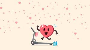 Illustration: Ein Herz auf dem Laufband.
