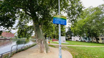 Illegale Kfz-Werbung am Altstadtufer Lindenufer in Berlin Spandau   