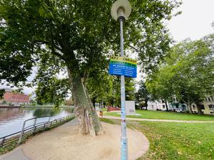 Illegale Kfz-Werbung am Altstadtufer Lindenufer in Berlin Spandau   