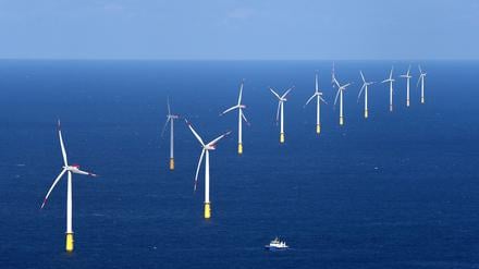 Der Offshore-Windpark „DanTysk“ vor der Insel Sylt
