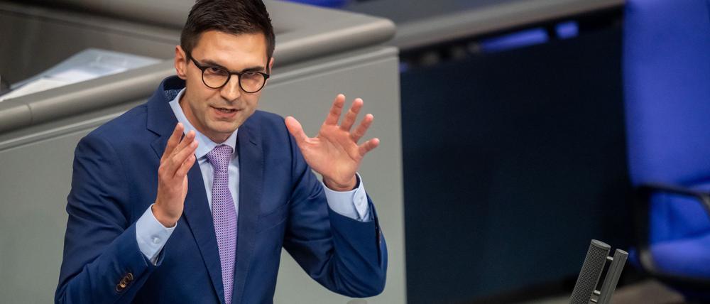 Sepp Müller (CDU) spricht im Bundestag bei den Haushaltsberatungen zur Einbringung des Entwurfs für den Bundeshaushalt 2025.