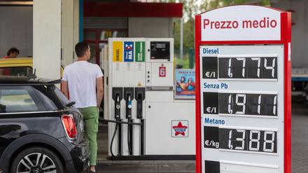 Eine Tankstelle in Italien.