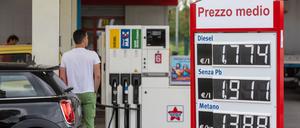 Eine Tankstelle in Italien.