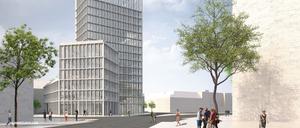 Nach den Entwürfen von Architekt Max Dudler will der Investor „North Gate Besitz GmbH“ am Rathenauplatz in Halensee gläserne Bürotürme bauen, die auch Wohnungen, ein Café, ein Restaurant und Veranstaltungsräume beherbergen sollen. 
 