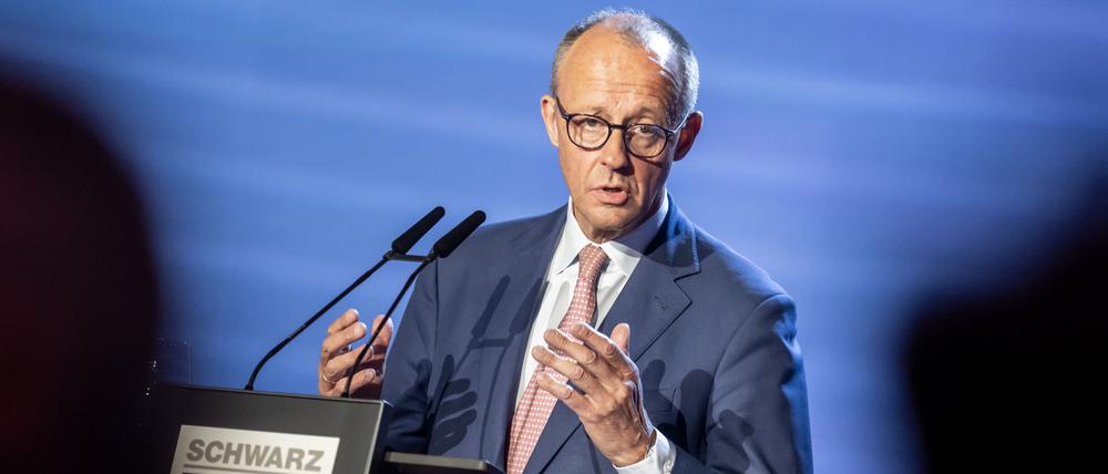 Bundeskanzler Friedrich Merz (CDU) beim Schwarz Ecosystem Summit, einem Gipfeltreffen von Wirtschaft, Politik und Verbänden.