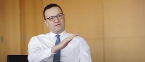 Jens Spahn, Vorsitzender der CDU/CSU-Fraktion im Deutschen Bundestag, aufgenommen im Rahmen eines Interviews.