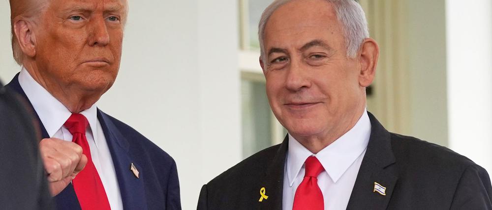 US-Präsident Donald Trump wird den israelischen Regierungschef Benjamin Netanjahu am Montag im Weißen Haus empfangen. (Archivbild)