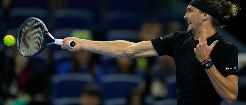 Alexander Zverev hatte in seinem Achtelfinale in Peking erhebliche Probleme.