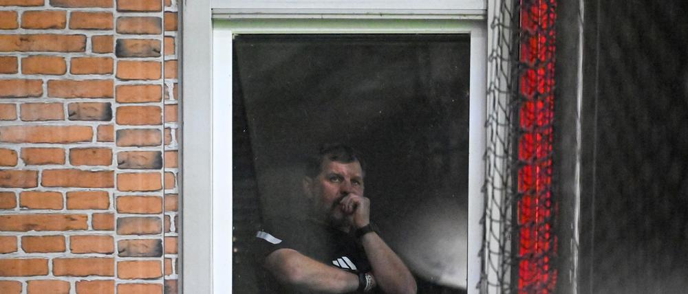 Union-Trainer Baumgart hatte einen speziellen Platz. 