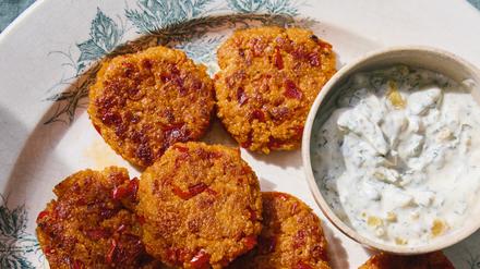 Couscous Puffer mit Zitronenjoghurt aus dem Kochbuch Boustany von Sami Tamimi