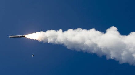 Archivbild: Ein Tomahawk-Marschflugkörper in der Luft.