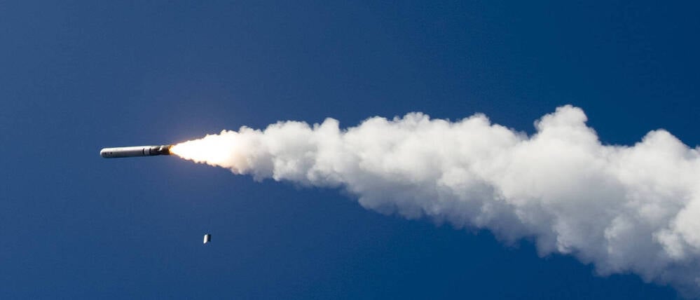 Archivbild: Ein Tomahawk-Marschflugkörper in der Luft.