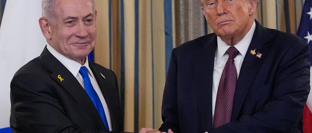 Trump und Netanjahu sprachen im Weißen Haus. 