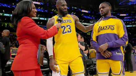LeBron James spielt bei den Los Angeles Lakers mit seinem ältesten Sohn Bronny James. (Archiv-Foto)