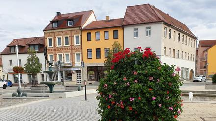 Bunte Blumenkästen und gepflegte Fassaden gibt es in Elsterwerda. 