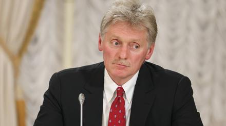 Der Sprecher des russischen Präsidenten, Dmitri Peskow, während einer Pressekonferenz in Moskau.