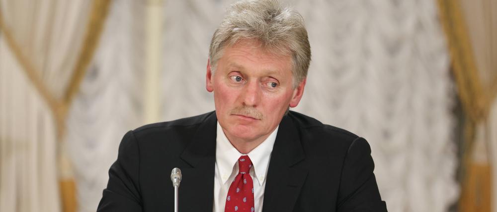 Der Sprecher des russischen Präsidenten, Dmitri Peskow, während einer Pressekonferenz in Moskau.