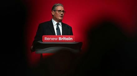 Am Dienstag sprach Großbritanniens Premierminister Keir Starmer auf dem Labour-Parteitag. 