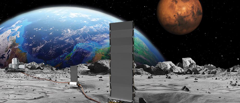 Konzept der Nasa: Visualisierung des Projekts „Fission Surface Power“, das bis 2030 den ersten Kernreaktor auf den Mond bringen soll.