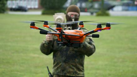 Präsentation der Drohnenabwehr in Hamburg am 25. September 2025.