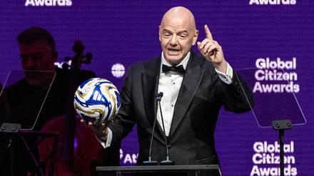 Fußball-Weltverbandschef Gianni Infantino spricht auch über politische Themen. 
