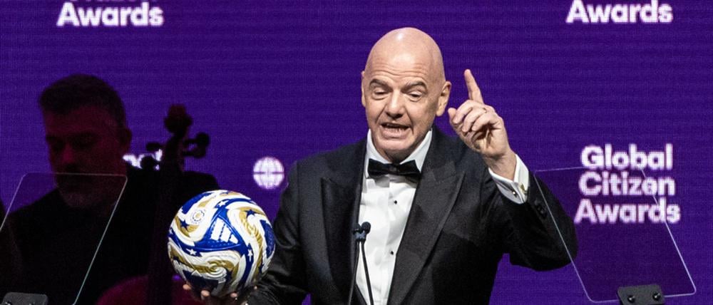 Fußball-Weltverbandschef Gianni Infantino spricht auch über politische Themen. 