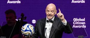 Fußball-Weltverbandschef Gianni Infantino spricht auch über politische Themen. 