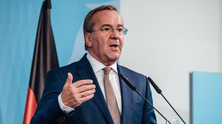 Verteidigungsminister Boris Pistorius (SPD) gibt ein Statement.