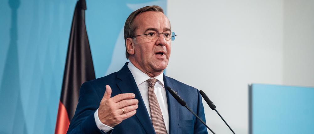 Verteidigungsminister Boris Pistorius (SPD) gibt ein Statement.