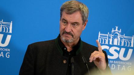 Markus Söder, Ministerpräsident von Bayern und CSU-Chef, spricht bei einer Pressekonferenz.