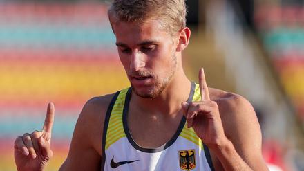 Felix Krüsemann 2018 bei der EM der Leichtathleten im Berliner Jahn-Sportpark.