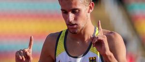 Felix Krüsemann 2018 bei der EM der Leichtathleten im Berliner Jahn-Sportpark.