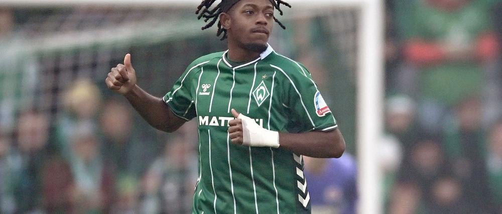  Samuel Mbangula brachte Werder gegen den FC St. Pauli früh in Führung,