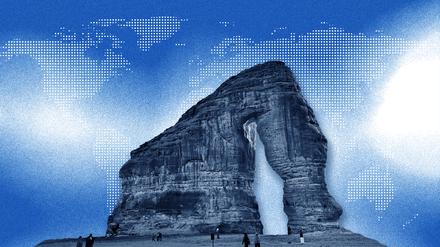 Der „Elephant Rock“ in der saudischen Wüstenstadt Al Ula. An seinem Fuße fand eine der Diskussionen des Munich Leaders Meeting diese Woche statt.