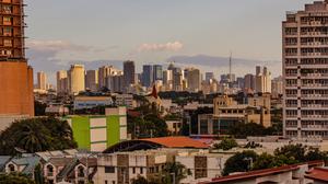 Blick auf Quezon City, ein der eingemeindeten Metropolen von Manila, der Hauptstadt der Philippinen.