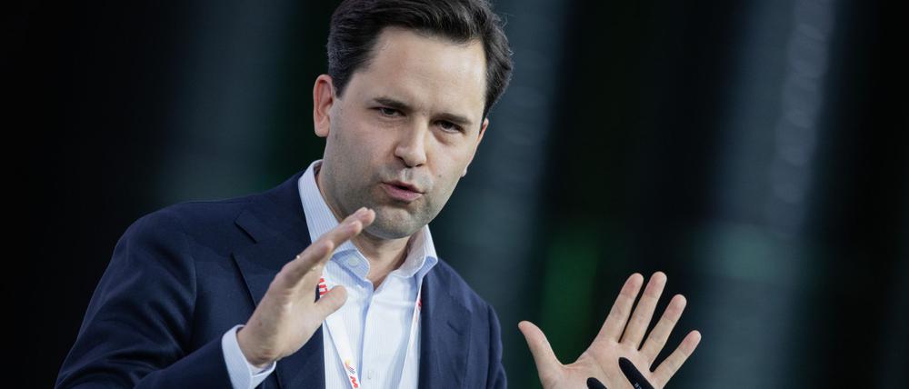 Johannes Winkel, Bundesvorsitzender der Jungen Union, bei einer Rede im September.