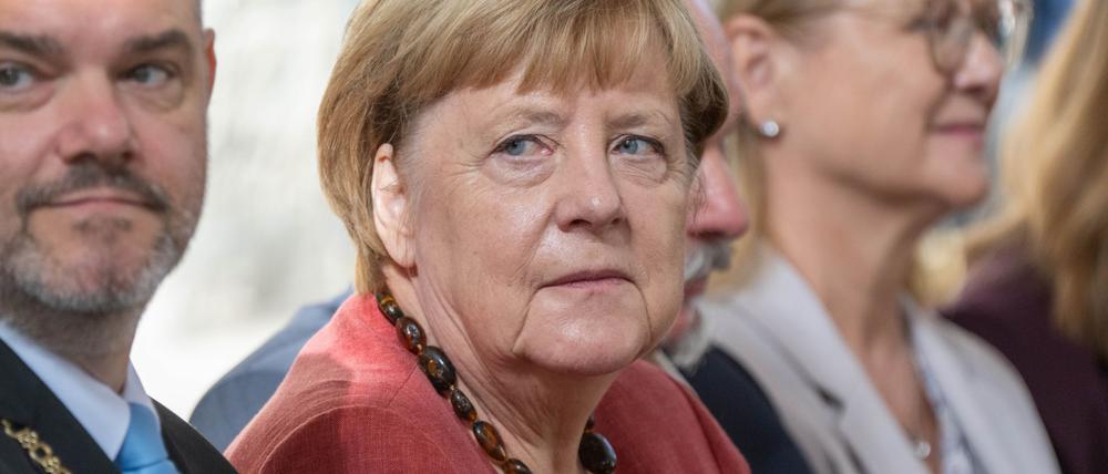 Selbstkritik scheint ihr fremd zu sein: Altkanzlerin Angela Merkel Ende September bei einem Festakt in Stralsund.