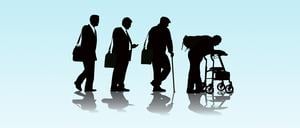 Länger arbeiten, Verlauf von jung nach alt.