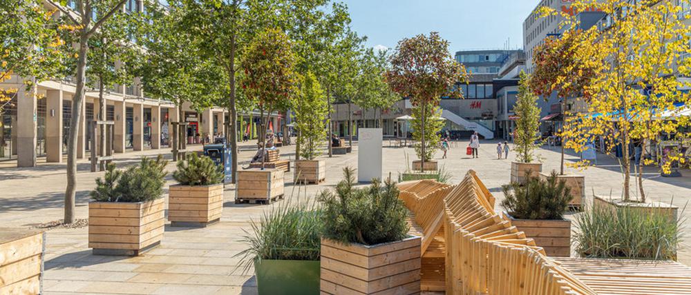 Blick in die Porschestraße in Wolfsburg.