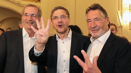 Drei ehemalige Oberbürgermeister Potsdams: Matthias Platzeck, Mike Schubert und Jann Jakobs (v.l.), allesamt Sozialdemokraten. 