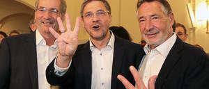 Drei ehemalige Oberbürgermeister Potsdams: Matthias Platzeck, Mike Schubert und Jann Jakobs (v.l.), allesamt Sozialdemokraten. 