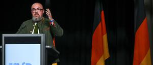 Zu Ehren Putins in der russischen Botschaft: Hans-Thomas Tillschneider, stellvertretender AfD-Landesvorsitzender von Sachsen-Anhalt, bei einer Rede im Mai dieses Jahres.