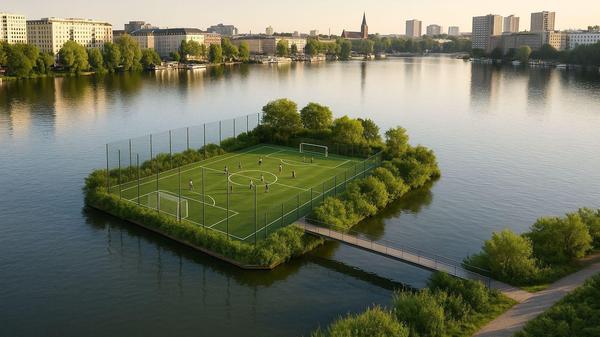 Ein Fußballverein in Friedrichshain träumt von einem Platz auf dem Rummelsburger See.