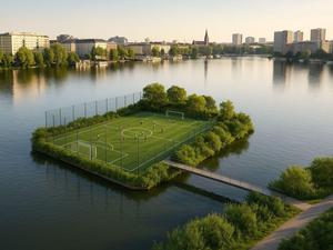 Ein Fußballverein in Friedrichshain träumt von einem Platz auf dem Rummelsburger See.