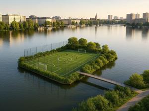 Ein Fußballverein in Friedrichshain träumt von einem Platz auf dem Rummelsburger See.