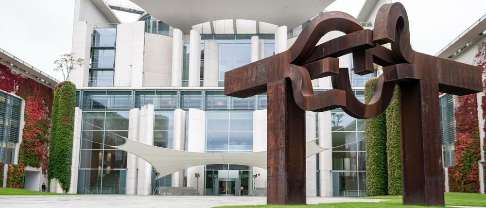 Das Bundeskanzleramt vor dem Koalitionsausschuss.