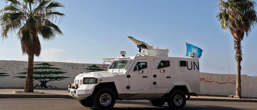Ein gepanzertes Fahrzeug der UNIFIL
