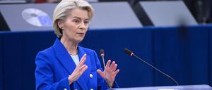 EU-Kommissionspräsidentin Ursula von der Leyen hatte sich bereits im Juli einem Misstrauensvotum stellen müssen. (Archivbild)