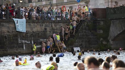 Bei den vom Verein Flussbad Berlin organisierten Schwimm-Demos dürfen Berliner endlich in der Spree schwimmen. Das Ziel dabei ist eine grundsätzliche Erlaubnis.